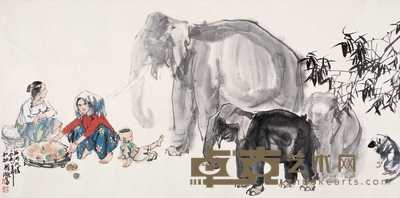 史国良 1998年作 版纳风情 镜心 67×136cm